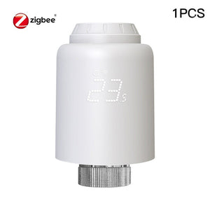 Tuya Zigbee Smart Thermostatic Radiator Valve TRV 601 - Programmable Heating Thermostat with Remote Control, Works with Alexa/Google Home, Energy Saving, Easy Install