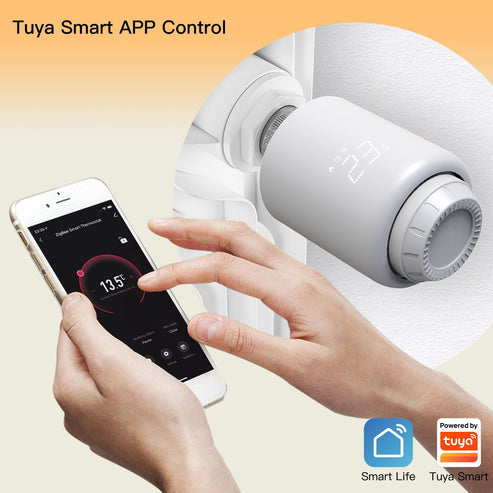 Tuya Zigbee Smart Thermostatic Radiator Valve TRV 601 - Programmable Heating Thermostat with Remote Control, Works with Alexa/Google Home, Energy Saving, Easy Install