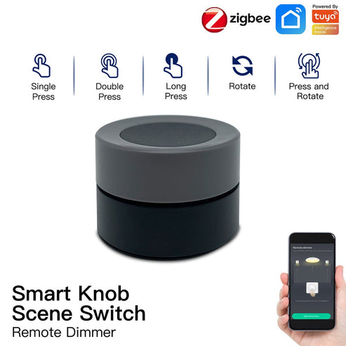ZigBee Smart Wireless Rotary Scene Switch - Battery Powered Multi-Control, Works with Alexa/Google Home, Hub Required, Smart Home Automation (No Wiring Needed)