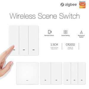 ZigBee Smart 9-Scene Push Button Switch - Battery Powered, Mechanical Multi-Control, Works with Alexa/Google Home, Hub Required, Smart Home Automation Switch