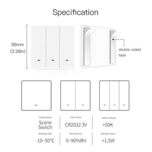 ZigBee Smart 9-Scene Push Button Switch - Battery Powered, Mechanical Multi-Control, Works with Alexa/Google Home, Hub Required, Smart Home Automation Switch