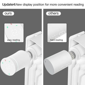 MOES ZigBee Smart Radiator Thermostatic Valve (BRT-100 Mini) - Tuya Compatible WiFi TRV for Home Heating - Energy Saving Soft Touch Design - Works with Alexa/Google Home - White & Black (2 Styles)