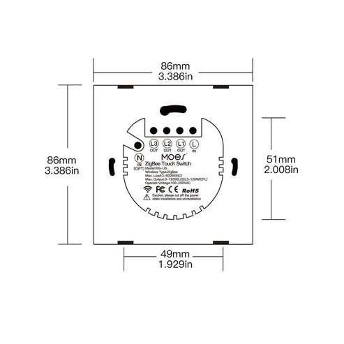 Glass Switch Panel Cover - 1/2/3/4 Gang Wall Plate - US & EU Version (Panel Only, No Switch Included) - Tempered Glass Wall Plate for Light Switches - Modern Sleek Design for Home & Office