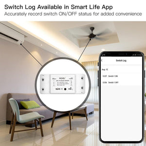 WiFi Smart Switch DIY Module - 16A Electric Current/Voltage/Power Monitor - Universal Energy Meter with Real-Time Tracking - Works with Alexa, Google Home & Smart Life App - No Hub Required