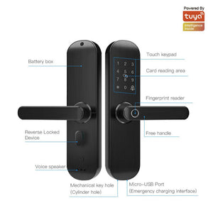 WiFi Smart Door Lock with Fingerprint Entry - Keyless Security Lock with Multiple Unlock Methods (App/Code/Card/Key), Remote Access, Auto-Lock, Works with Alexa & Google Home, Anti-Tamper Alarm