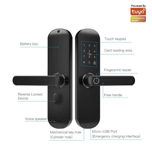 WiFi Smart Door Lock with Fingerprint Entry - Keyless Security Lock with Multiple Unlock Methods (App/Code/Card/Key), Remote Access, Auto-Lock, Works with Alexa & Google Home, Anti-Tamper Alarm
