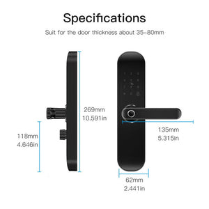 WiFi Smart Door Lock with Fingerprint Entry - Keyless Security Lock with Multiple Unlock Methods (App/Code/Card/Key), Remote Access, Auto-Lock, Works with Alexa & Google Home, Anti-Tamper Alarm
