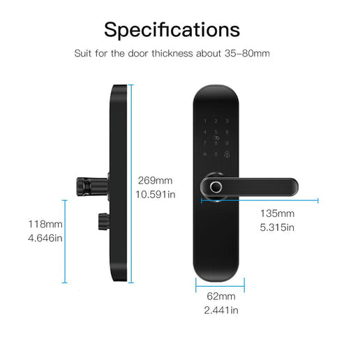 WiFi Smart Door Lock with Fingerprint Entry - Keyless Security Lock with Multiple Unlock Methods (App/Code/Card/Key), Remote Access, Auto-Lock, Works with Alexa & Google Home, Anti-Tamper Alarm