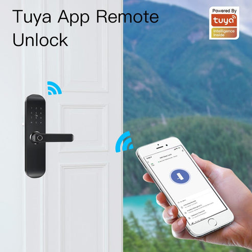 WiFi Smart Door Lock with Fingerprint Entry - Keyless Security Lock with Multiple Unlock Methods (App/Code/Card/Key), Remote Access, Auto-Lock, Works with Alexa & Google Home, Anti-Tamper Alarm