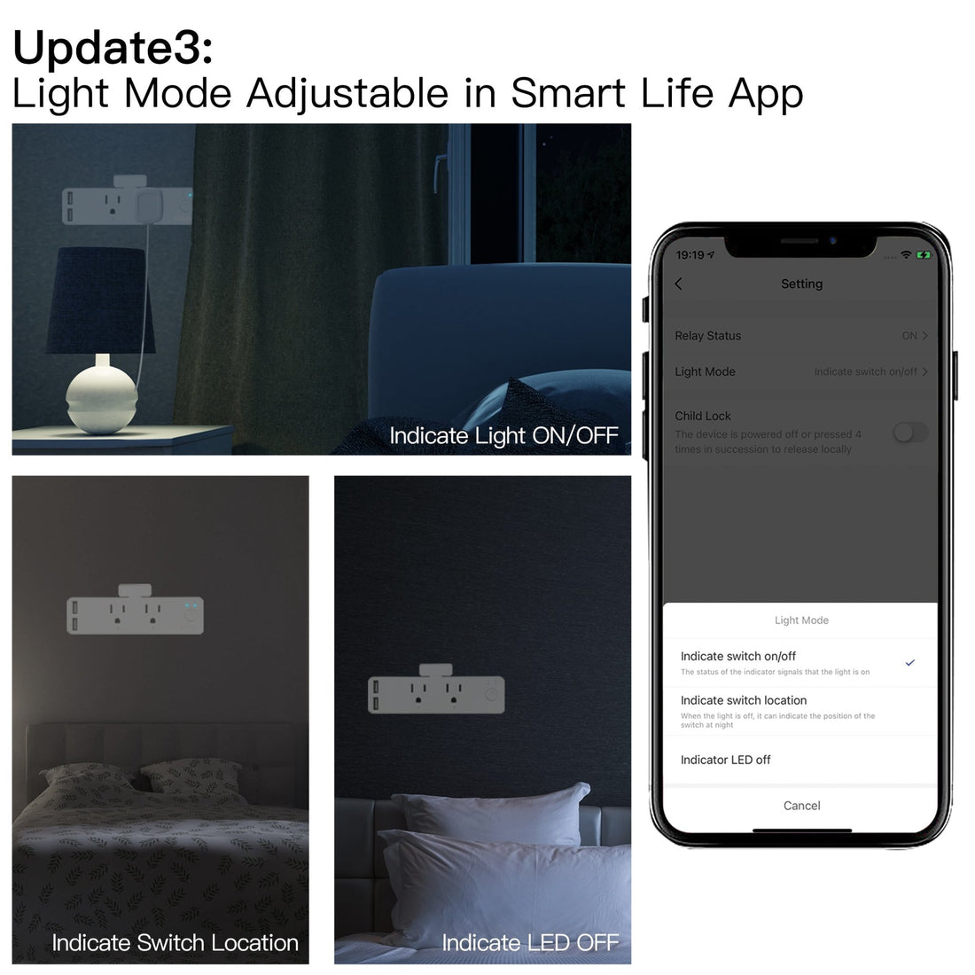 Smart WiFi US Outlet Extender - Multi Plug Power Strip with Shelf, Works with Alexa/Google Home, Adjustable Light Modes, Relay Status Indicator, No Hub Required, 15A/1875W (3 Outlets + 2 USB Ports)