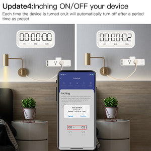 Smart WiFi US Outlet Extender - Multi Plug Power Strip with Shelf, Works with Alexa/Google Home, Adjustable Light Modes, Relay Status Indicator, No Hub Required, 15A/1875W (3 Outlets + 2 USB Ports)