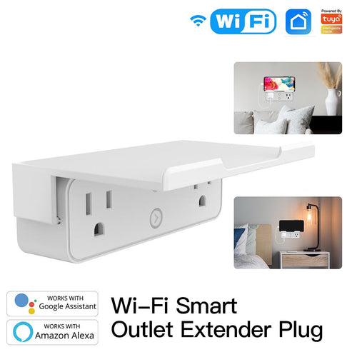 WiFi Smart Outlet Extender with Night Light | 3-Outlet Multi Plug Socket & Shelf | Works with Alexa & Google Home | Adjustable Light Modes & Relay Status | No Hub Required | 15A/1875W | 2.4GHz WiFi | US Version