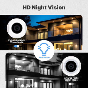 3MP Smart Outdoor Security Camera - Dual WiFi & RJ45 Connection, IP65 Waterproof EU Standard, Full Color Night Vision, Motion Detection, 2-Way Audio, Works with Alexa/Google Home