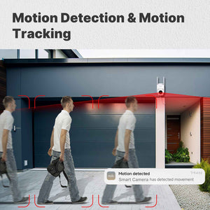 3MP Smart Outdoor Security Camera - Dual WiFi & RJ45 Connection, IP65 Waterproof EU Standard, Full Color Night Vision, Motion Detection, 2-Way Audio, Works with Alexa/Google Home