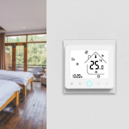 WiFi Smart Thermostat for Central Air Conditioner – 2 Pipe/4 Pipe Compatible, 3 Speed Fan Control, Temperature Controller for Coil Units – Works with Alexa, Google Home, Remote Access & Energy Saving