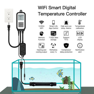 Smart WiFi Temperature Controller - Thermostat Outlet Plug with Heating & Cooling Modes, Works with Alexa/Google Home, US/EU Standard, Energy Saving, App Remote Control