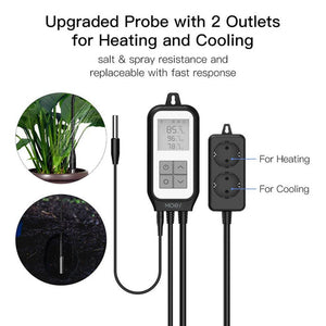 Smart WiFi Temperature Controller - Thermostat Outlet Plug with Heating & Cooling Modes, Works with Alexa/Google Home, US/EU Standard, Energy Saving, App Remote Control