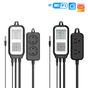 Smart WiFi Temperature Controller - Thermostat Outlet Plug with Heating & Cooling Modes, Works with Alexa/Google Home, US/EU Standard, Energy Saving, App Remote Control