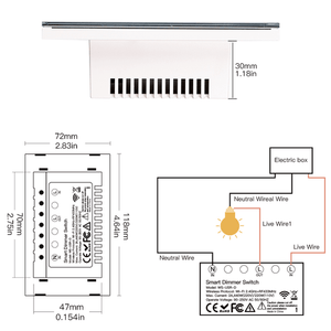 WiFi Dimmer Switch & RF433 Smart Light Switch - Glass Touch Panel with LED Indicator, Compatible with Alexa/Google Home, No Hub Required, for Dimmable LED Lights (Neutral Wire Required)