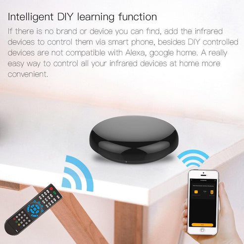 Smart WiFi IR Remote Control - Universal Infrared Blaster for TV/AC/Fan, Works with Alexa & Google Home, App Control, No Hub Required, Compatible with Smart Life/Tuya (2.4GHz WiFi)