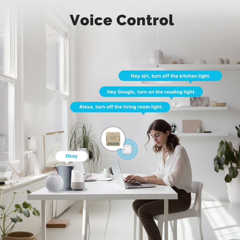 WiFi Matter Mini Smart Switch Module - Relay Timer for Lights & Appliances, DIY Home Automation, Works with Alexa/Google/HomeKit, No Hub Required, 10A 120V/240V, Smart Life & Tuya Compatible