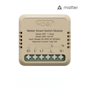 WiFi Matter Mini Smart Switch Module - Relay Timer for Lights & Appliances, DIY Home Automation, Works with Alexa/Google/HomeKit, No Hub Required, 10A 120V/240V, Smart Life & Tuya Compatible