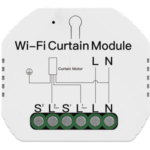 MOES WiFi Smart Curtain Switch Module - DIY Electric Curtain Motor Relay, Works with Alexa/Google Home, APP & Voice Control, No Hub Required, Timer Function, Compact Design (120-250V)