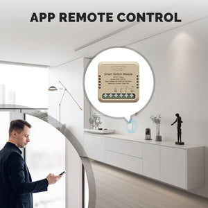 WiFi Mini Smart Switch Module - 1 Gang & 2 Gang DIY Relay Timer, Wireless Light Switch Works with Alexa/Google Home, No Hub Required, Smart Life/Tuya App Control, 10A 120V-250V, No Neutral Needed