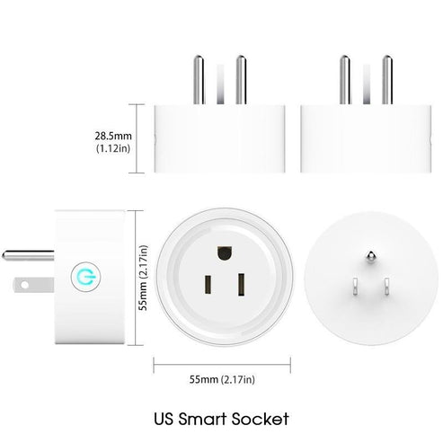 Smart Plug WiFi Outlet - US Version | No Hub Required | Works with Alexa & Google Home | Energy Monitoring | Timer & Schedule | 15A/1875W | 2.4GHz WiFi | Remote Control via App