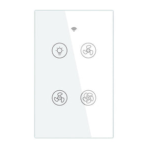 WiFi & RF433 Smart Ceiling Fan Light Touch Switch - Single Pole, Neutral Wire Required - Works with Alexa, Google Home & Smart Life App - Compatible with Most Ceiling Fans & Lights (US Standard)