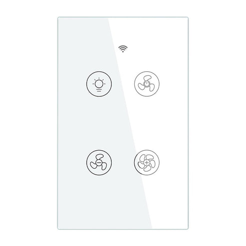 WiFi & RF433 Smart Ceiling Fan Light Touch Switch - Single Pole, Neutral Wire Required - Works with Alexa, Google Home & Smart Life App - Compatible with Most Ceiling Fans & Lights (US Standard)