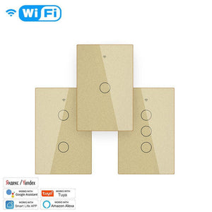 WiFi & RF433 Smart Light Switch - Touch Panel Wall Switch, Single Pole No Neutral Wire Needed, 95-130V US Standard, Works with Alexa/Google Home, Remote Control