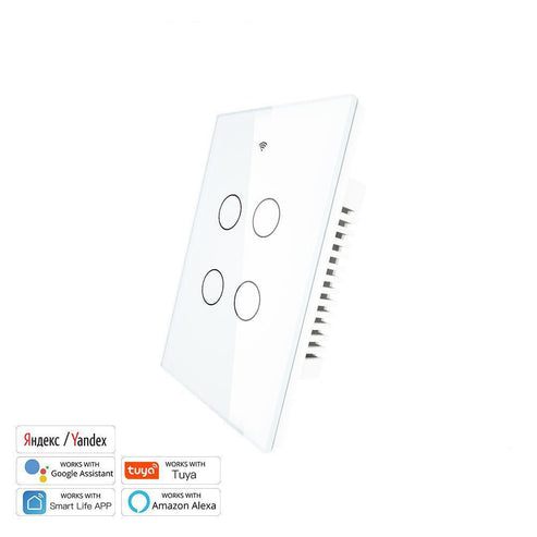 WiFi & RF433 Smart Light Switch - Touch Panel Wall Switch, Single Pole No Neutral Wire Needed, 95-130V US Standard, Works with Alexa/Google Home, Remote Control