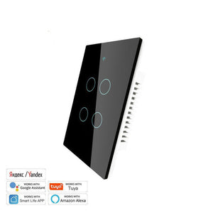 WiFi & RF433 Smart Light Switch - Touch Panel Wall Switch, Single Pole No Neutral Wire Needed, 95-130V US Standard, Works with Alexa/Google Home, Remote Control