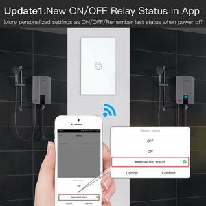 WiFi Smart Boiler Touch Switch – Single Pole, Neutral Wire Required, 20A 100-240V, Works with Alexa & Google Home, Remote Control via App, No Hub Needed, for Water Heater & HVAC Systems (US Standard)