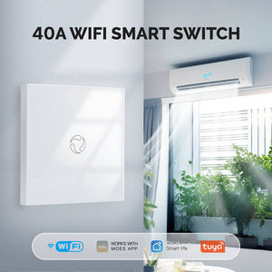 WiFi Smart Boiler Touch Switch – Single Pole, Neutral Wire Required, 20A 100-240V, EU Version, Works with Alexa & Google Home, App Control, No Hub Needed, for Water Heater & HVAC Systems