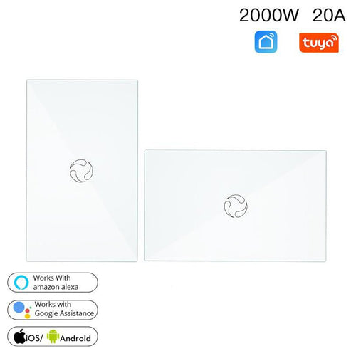 WiFi Smart Boiler Touch Switch – Single Pole, Neutral Wire Required, 20A 100-240V, Works with Alexa & Google Home, Remote Control via App, No Hub Needed, for Water Heater & HVAC Systems (US Standard)