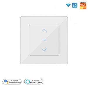 Smart WiFi Curtain Switch - Touch Control for Motorized Curtains & Roller Blinds, Works with Alexa/Google Home, App Remote Control, Timer & Voice Command, No Hub Required, CE Certified (EU Version)