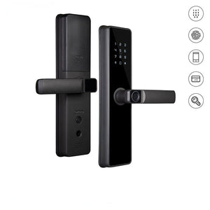 WiFi Smart Door Lock with Fingerprint - Remote Unlock via App, Anti-Hijack & Tamper Alarm, 5 Unlock Methods (PIN/Key/Card/Alexa/Finger), Auto-Lock, Works with Google Home