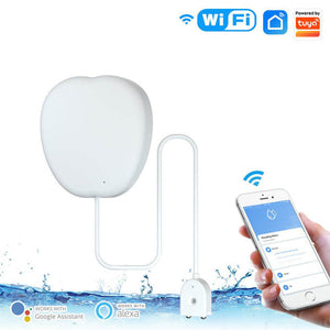 WiFi Smart Water Leak Detector - Flood Sensor Alarm with App Alerts, Wireless Moisture & Pipe Leakage Sensor for Home, Works with Alexa & Google Home, Smart Life/Tuya Compatible, Battery Powered