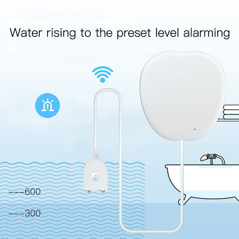WiFi Smart Water Leak Detector - Flood Sensor Alarm with App Alerts, Wireless Moisture & Pipe Leakage Sensor for Home, Works with Alexa & Google Home, Smart Life/Tuya Compatible, Battery Powered