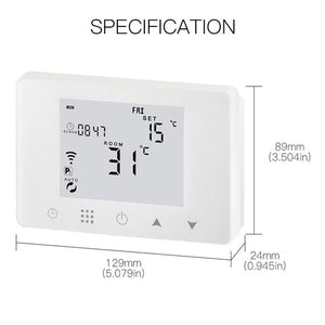 WiFi Smart Thermostat - LCD Wall-Mounted Temperature Controller for Gas Boiler & Water Underfloor Heating, Programmable, Works with Alexa & Google Home
