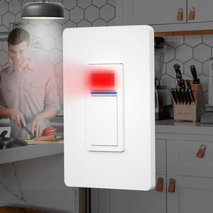 WiFi Smart Light Switch with Motion Sensor - PIR Motion Activated, Single Pole (Neutral Wire Required), Compatible with Alexa & Google Home, 110-125V, No Hub Needed, Auto On/Off for Hallway, Bathroom & Closet