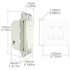 WiFi Smart In-Wall Light Switch 2/3/4 Gang, Compatible with Alexa & Google Home, No Hub Required, Touch Panel Push Button, Remote Control & Timer, Neutral Wire Needed, FCC Certified (US Version)