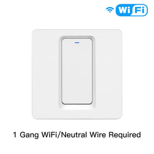 Smart WiFi Light Switch 2-Way Multi-Control, Neutral Wire Required, Works with Alexa & Google Home, Touch Push Button, Remote & Voice Control, Timer Function, CE Certified (EU Standard)