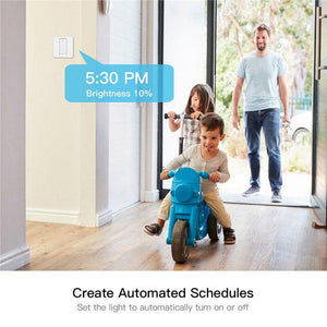 Smart WiFi Light Switch 2-Way Multi-Control, Neutral Wire Required, Works with Alexa & Google Home, Touch Push Button, Remote & Voice Control, Timer Function, CE Certified (EU Standard)