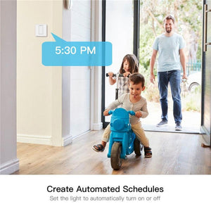 WiFi Smart Light Switch - Push Button, Neutral Wire Optional (Capacitor Required), 220-240V EU Standard, Works with Alexa & Google Home, Remote Control