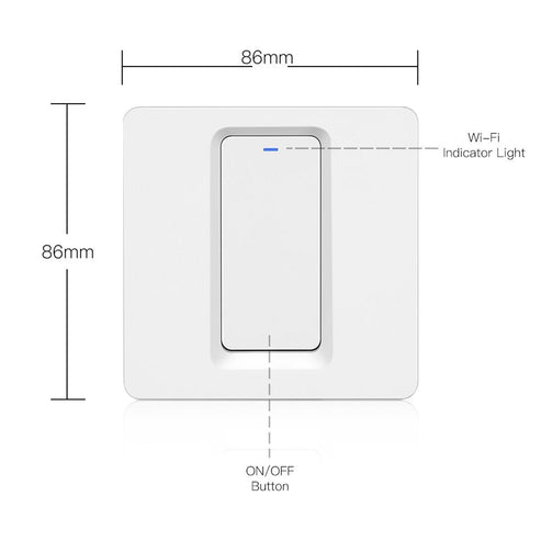 WiFi Smart Light Switch - Push Button, Neutral Wire Optional (Capacitor Required), 220-240V EU Standard, Works with Alexa & Google Home, Remote Control