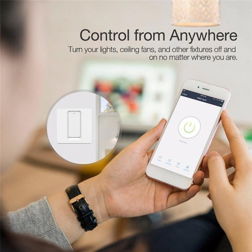 WiFi Smart Light Switch - Push Button, Neutral Wire Optional (Capacitor Required), 220-240V EU Standard, Works with Alexa & Google Home, Remote Control