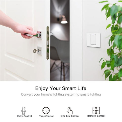 WiFi Smart Light Switch - Push Button, Neutral Wire Optional (Capacitor Required), 220-240V EU Standard, Works with Alexa & Google Home, Remote Control